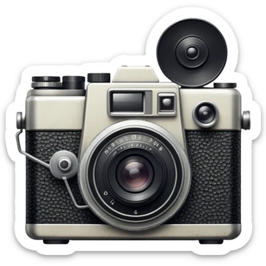 vintage film camera with indie aesthetic sticker