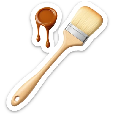 Beige fully silicon pastry brush for applying sauce  sticker