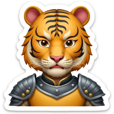 Ancient Chinese tiger warrior with traditional armor sticker