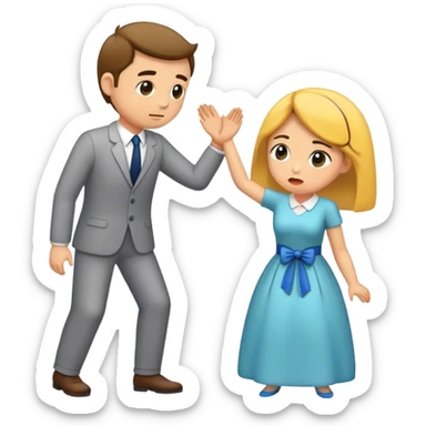 Woman bows to husband  sticker