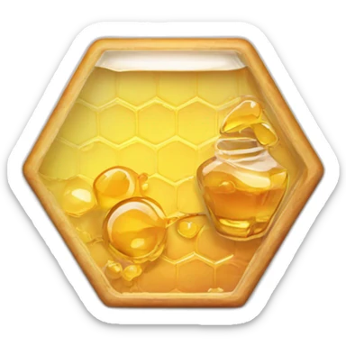 A taste of honey in a hexagon with a black outline sticker