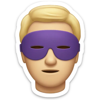 A purple sleeping mask with zzz 💤 emoji sticker