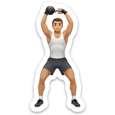 guy doing kettlebell swings sticker