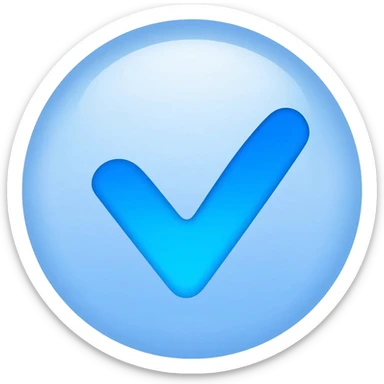 Blue tick sticker