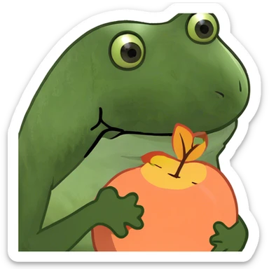 Eggplant in peach sticker