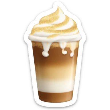 Latte with cream and sparkles sticker