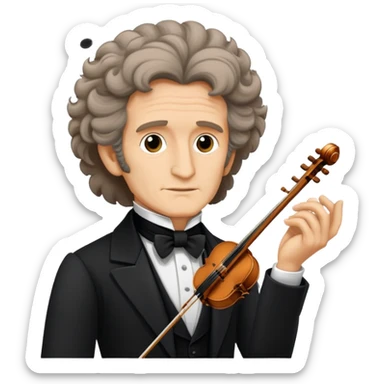 Hector Berlioz with wild hair conducting an orchestra sticker