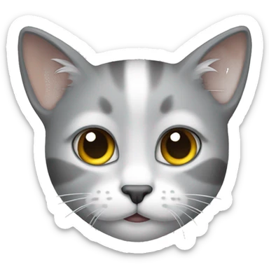 Gato gris y blanco  sticker