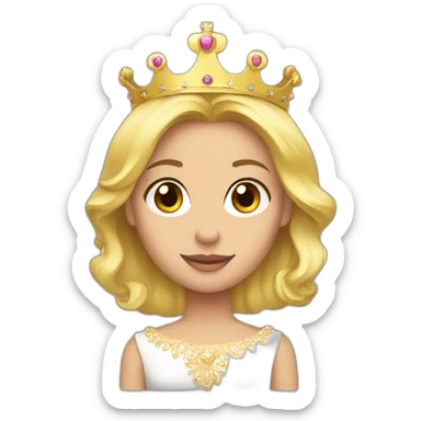 Mujer rubia queen princesa corona sticker