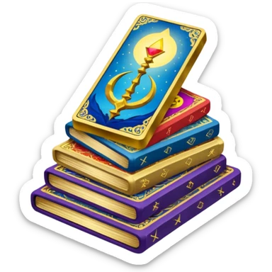 A stack of tarot cards sticker