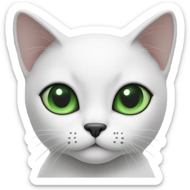 Black and white cat with green eyes  sticker