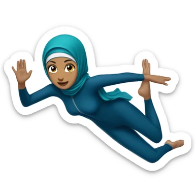 Hijabi-swimmer-diving sticker