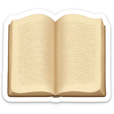 An open, hardcover book, depicted with a beige cover. Commonly used for various content concerning reading, writing, learning, and schooling. sticker