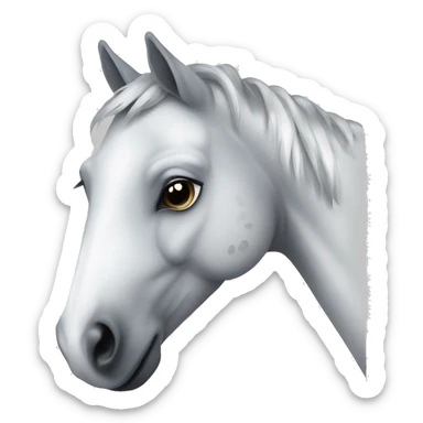 White and grey dotted horse sticker