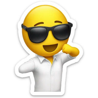 yellow emoji with sunglasses dabbing sticker