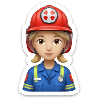 girl emergency worker sticker