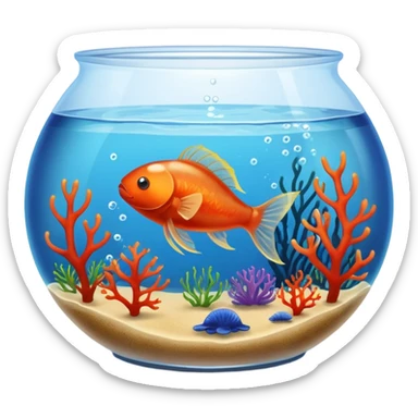 Fish Bowl Aquarium with a single Sea Monkey Artemia in it sticker