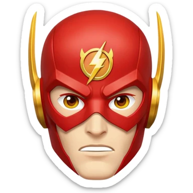 classic Flash superhero face with mask sticker