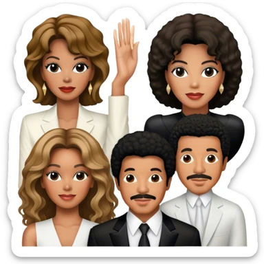 Michael Jackson, Beyoncé, Lionel Richie, Whitney Houston. Transparent background. sticker