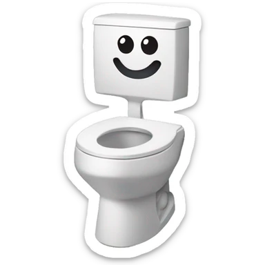 Toilet with a face coming out of it sticker