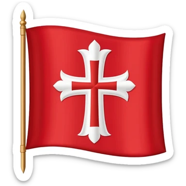 Medieval Banner flag with a cross iconography sticker