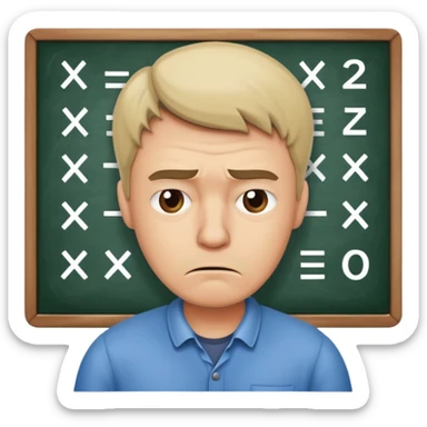 super stressed out guy doing math and stressing out sticker