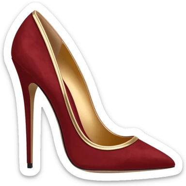 Deep red and dark gold suede Luxury style stilettos, rendering sticker