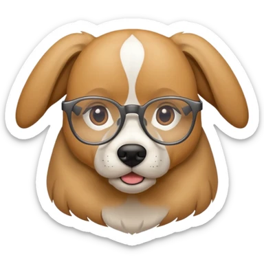 Dog with glasses sticker