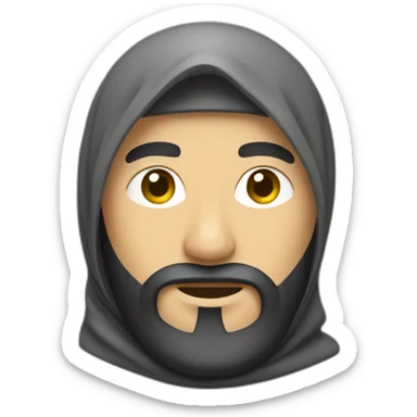 Homme Barbue qui porte un hijab sticker