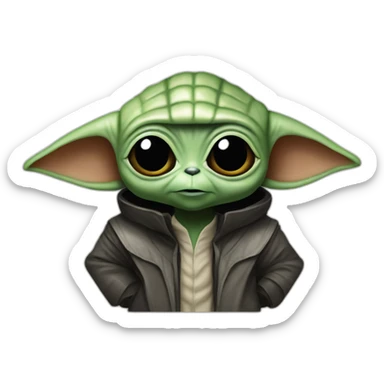 alien michael jackson in thriller as baby yoda sticker