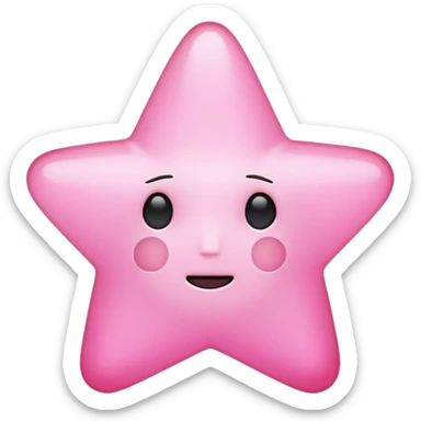 pink star, no face, baby pink sticker