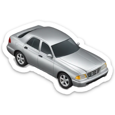 silver car side on sticker