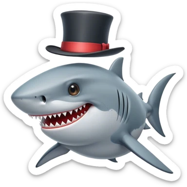 shark with tophat sticker