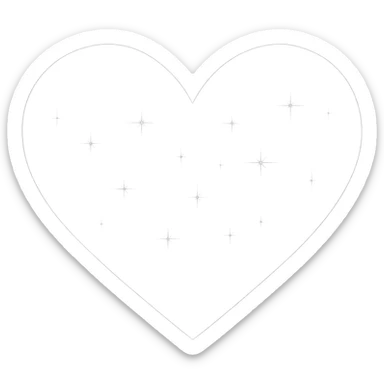 Modify the heart with a night sky gradient to black night theme with a black gradient, more stars, and a soft glow. Remove the background entirely  sticker
