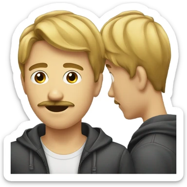 a teenage boy with a mustache  sticker