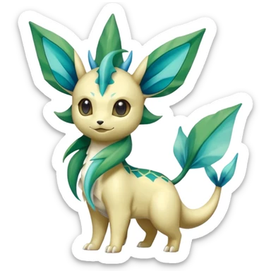Leafeon-Vaporeon-Salamence-hybrid-fusion (full body) sticker