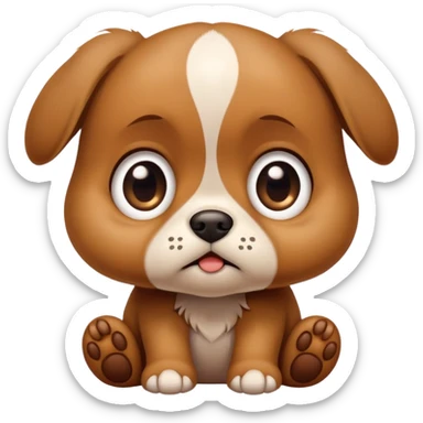 Sad puppy begging sticker