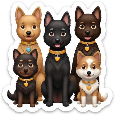 Four Dogs selling a black dog with a collar sticker