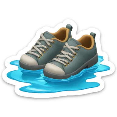 A pair of shoes that walks on the water sticker