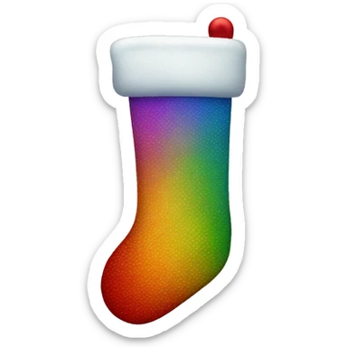 Rainbow Christmas stocking sticker