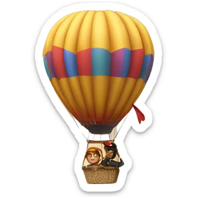 Hot air balloon with pilot sticker