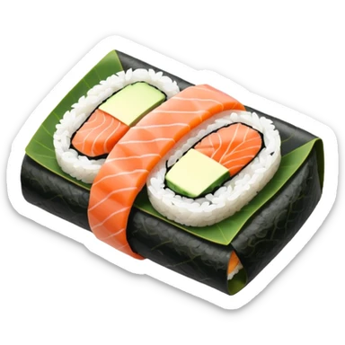 single sushi roll birds eye veiw sticker