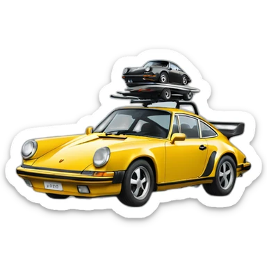 porsche 911 in a towwer sticker