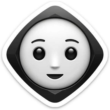 Create an emoji in which it is representing AI logo similarly like the logo of Chat GPT ,Gemini but different completely different and very professional not simple and try to make it in black and white colour sticker
