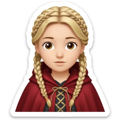 girlwith braided hair, cloak sticker
