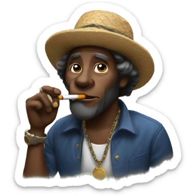 chango smoking a cig sticker