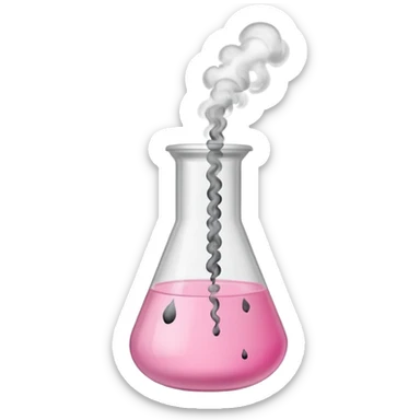 pink beaker with smoke no face one tube pink liquid sticker