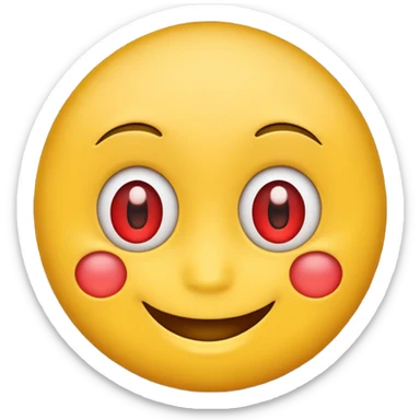 Un emoji qui a les yeux un peu rouge  sticker