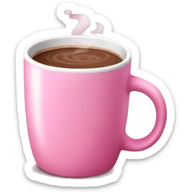 Pink mug with hot chocolate  sticker