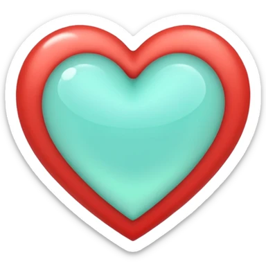 heart with a soft mint glow sticker